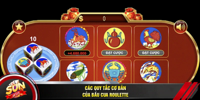 Các quy tắc cơ bản của bầu cua roulette